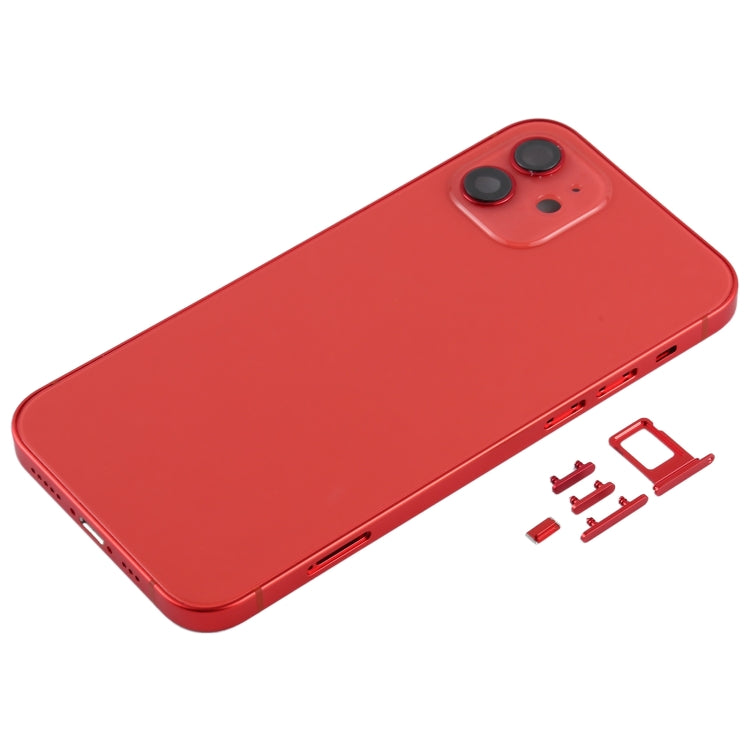 Back Housing Cover with SIM Card Tray & Side  Keys & Camera Lens for iPhone 12(Red) - Back Cover by PMC TechLife | Online Shopping South Africa | PMC TechLife