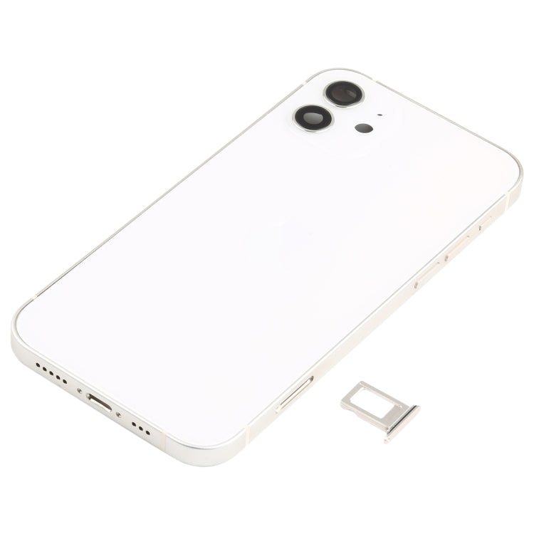 Battery Back Cover Assembly (with Side Keys & Speaker Ringer Buzzer & Motor & Camera Lens & Card Tray & Power Button + Volume Button + Charging Port & Wireless Charging Module) for iPhone 12(White) - Back Cover by PMC TechLife | Online Shopping South Africa | PMC TechLife | Buy Now Pay Later Mobicred