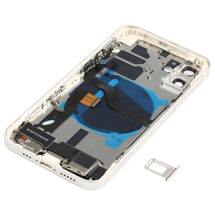 Battery Back Cover Assembly (with Side Keys & Speaker Ringer Buzzer & Motor & Camera Lens & Card Tray & Power Button + Volume Button + Charging Port & Wireless Charging Module) for iPhone 12(White) - Back Cover by PMC TechLife | Online Shopping South Africa | PMC TechLife | Buy Now Pay Later Mobicred