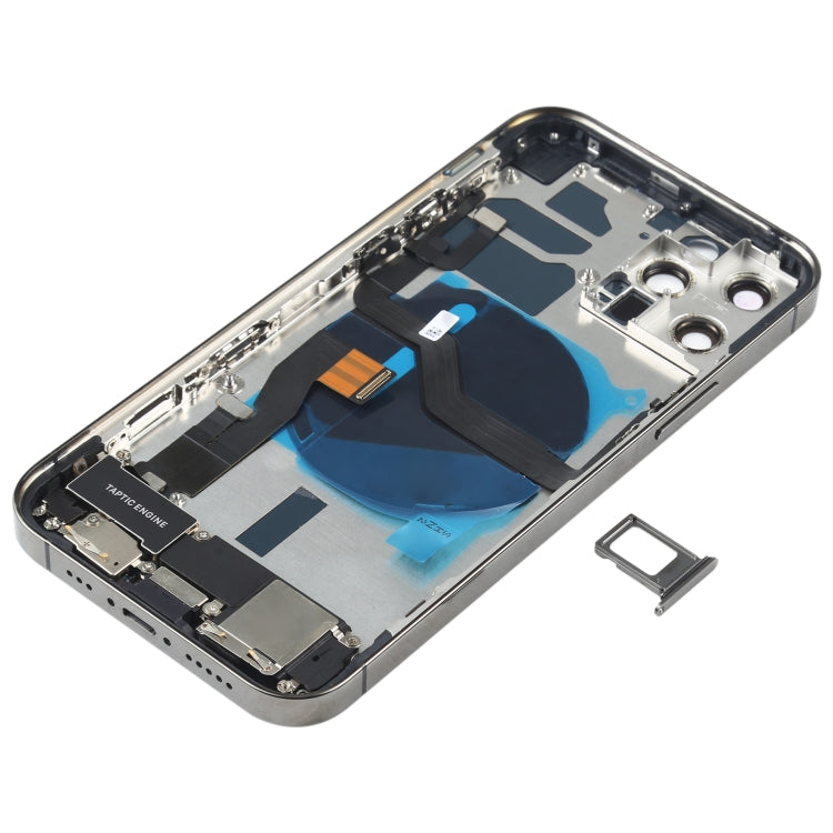 Battery Back Cover Assembly (with Side Keys & Speaker Ringer Buzzer & Motor & Camera Lens & Card Tray & Power Button + Volume Button + Charging Port & Wireless Charging Module) for iPhone 12 Pro(Black) - Back Cover by PMC TechLife | Online Shopping South Africa | PMC TechLife | Buy Now Pay Later Mobicred