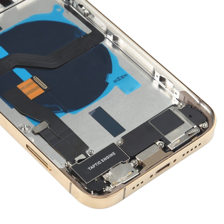 Battery Back Cover Assembly (with Side Keys & Speaker Ringer Buzzer & Motor & Camera Lens & Card Tray & Power Button + Volume Button + Charging Port & Wireless Charging Module) for iPhone 12 Pro(Gold) - free shipping - PMC TechLife - Order now!