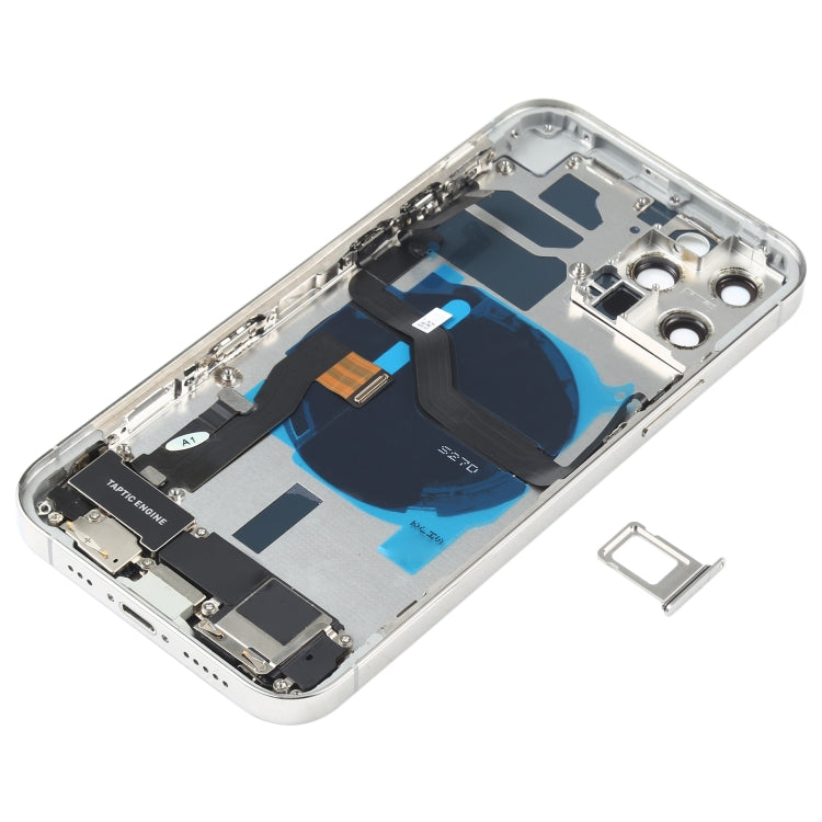 Battery Back Cover Assembly (with Side Keys & Speaker Ringer Buzzer & Motor & Camera Lens & Card Tray & Power Button + Volume Button + Charging Port & Wireless Charging Module) for iPhone 12 Pro(White) - Back Cover by PMC TechLife | Online Shopping South Africa | PMC TechLife