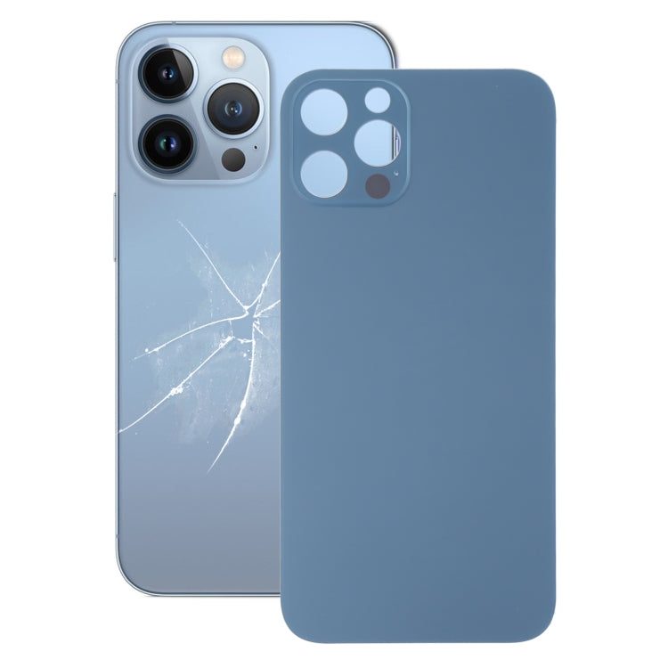 Easy Replacement Big Camera Hole Glass Back Battery Cover for iPhone 13 Pro(Blue) - Back Cover by PMC TechLife | Online Shopping South Africa | PMC TechLife
