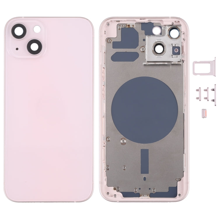 Back Housing Cover with SIM Card Tray & Side  Keys & Camera Lens for iPhone 13(Pink) - Back Cover by PMC TechLife | Online Shopping South Africa | PMC TechLife