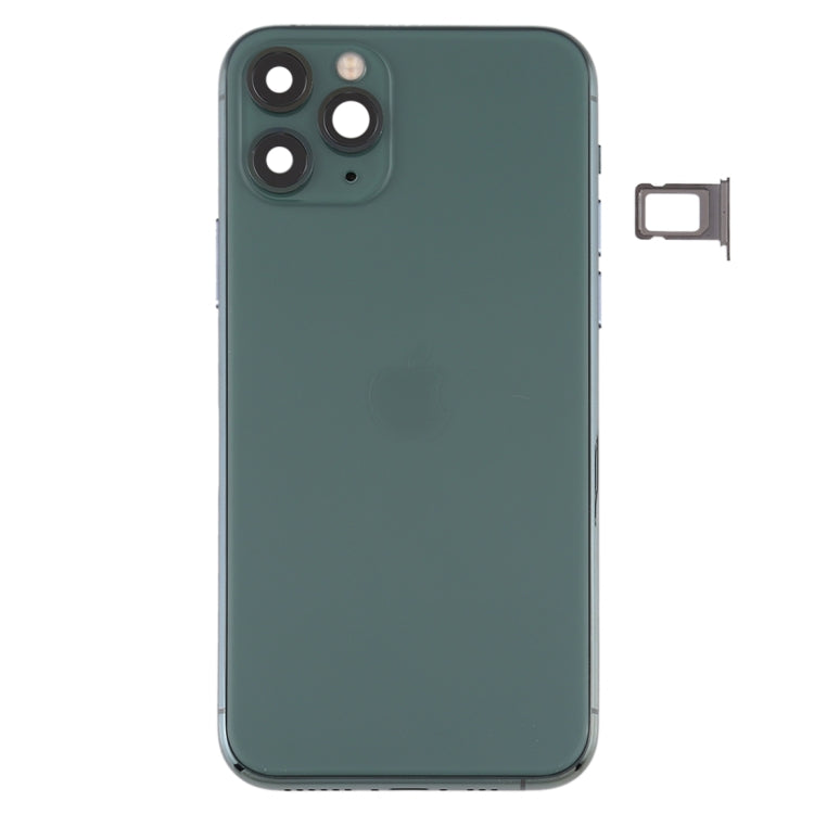 Battery Back Cover (with Side Keys & Card Tray & Power + Volume Flex Cable & Wireless Charging Module) for iPhone 11 Pro(Green) - Back Cover by PMC TechLife | Online Shopping South Africa | PMC TechLife