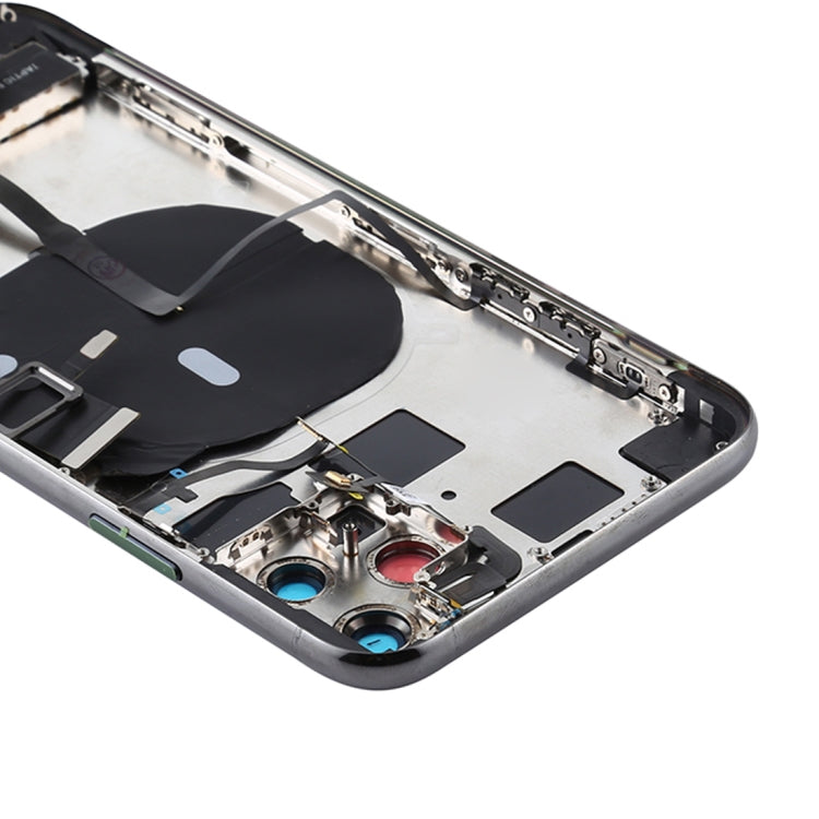 Battery Back Cover Assembly (with Side Keys & Power Button + Volume Button Flex Cable & Wireless Charging Module & Motor & Charging Port & Speaker Ringer Buzzer & Card Tray & Camera Lens Cover) for iPhone 11 Pro(Grey) - free shipping - PMC TechLife - Order now!