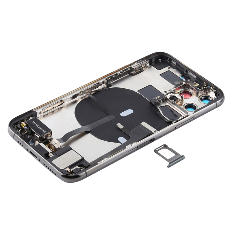 Battery Back Cover Assembly (with Side Keys & Power Button + Volume Button Flex Cable & Wireless Charging Module & Motor & Charging Port & Speaker Ringer Buzzer & Card Tray & Camera Lens Cover) for iPhone 11 Pro Max(Grey) - Back Cover by PMC TechLife | Online Shopping South Africa | PMC TechLife