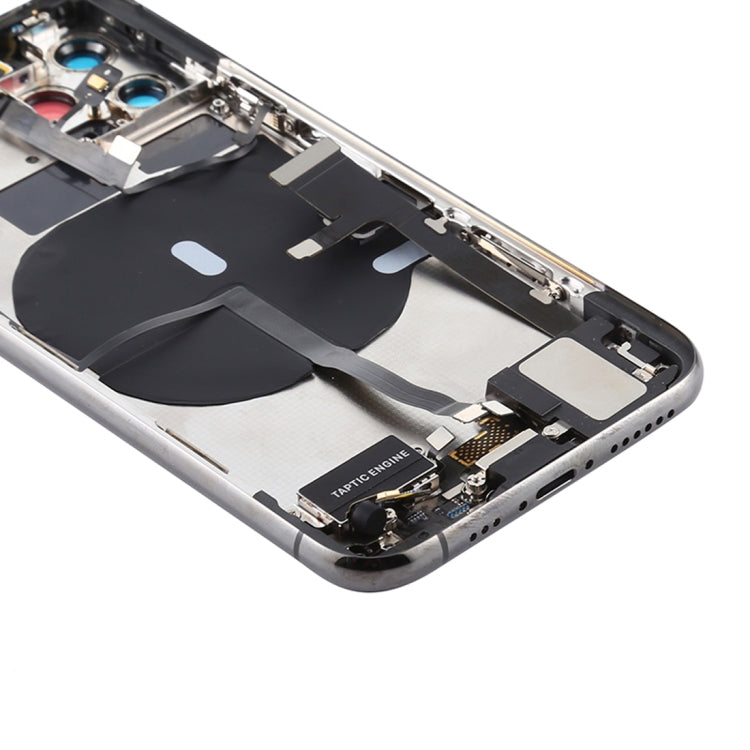 Battery Back Cover Assembly (with Side Keys & Power Button + Volume Button Flex Cable & Wireless Charging Module & Motor & Charging Port & Speaker Ringer Buzzer & Card Tray & Camera Lens Cover) for iPhone 11 Pro Max(Grey) - Back Cover by PMC TechLife | Online Shopping South Africa | PMC TechLife