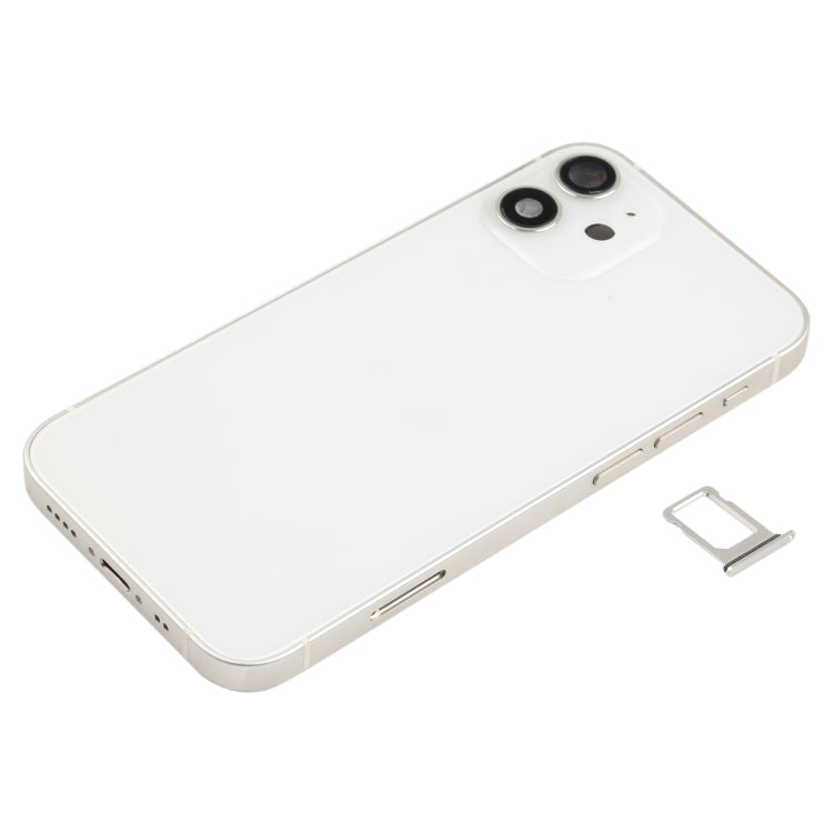 Battery Back Cover (with Side Keys & Card Tray & Power + Volume Flex Cable & Wireless Charging Module) for iPhone 12 Mini(White) - Back Cover by PMC TechLife | Online Shopping South Africa | PMC TechLife