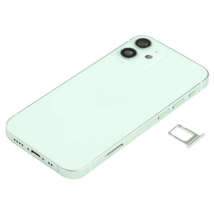 Battery Back Cover Assembly (with Side Keys & Speaker Ringer Buzzer & Motor & Camera Lens & Card Tray & Power Button + Volume Button + Charging Port & Wireless Charging Module) for iPhone 12 Mini(Green) - Back Cover by PMC TechLife | Online Shopping South Africa | PMC TechLife | Buy Now Pay Later Mobicred