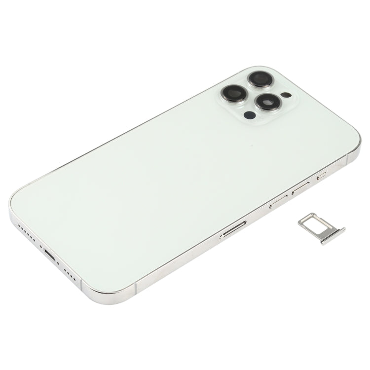 Battery Back Cover (with Side Keys & Card Tray & Power + Volume Flex Cable & Wireless Charging Module) for iPhone 12 Pro Max(White) - Back Cover by PMC TechLife | Online Shopping South Africa | PMC TechLife