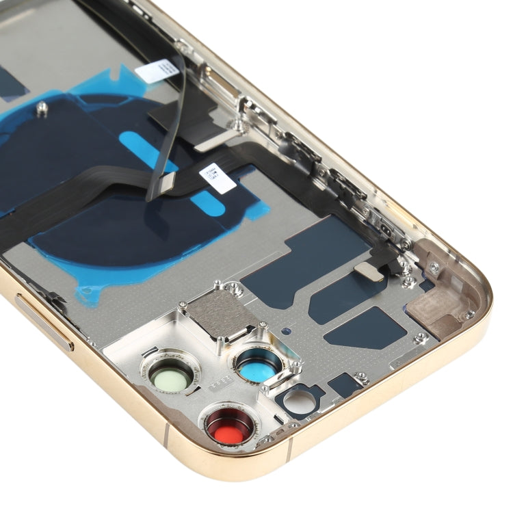 Battery Back Cover Assembly (with Side Keys & Speaker Ringer Buzzer & Motor & Camera Lens & Card Tray & Power Button + Volume Button + Charging Port & Wireless Charging Module) for iPhone 12 Pro Max(Gold) - Back Cover by PMC TechLife | Online Shopping South Africa | PMC TechLife