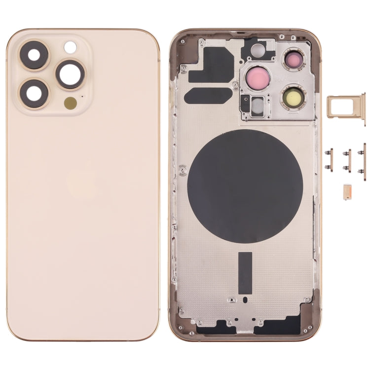 Back Housing Cover with SIM Card Tray & Side  Keys & Camera Lens for iPhone 13 Pro(Gold) - free shipping - PMC TechLife - Order now!