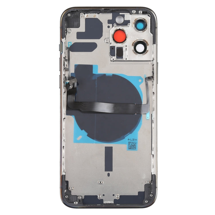 For iPhone 13 Pro Max Battery Back Cover with Side Keys & Card Tray & Power + Volume Flex Cable & Wireless Charging Module(Black) - Back Cover by PMC TechLife | Online Shopping South Africa | PMC TechLife | Buy Now Pay Later Mobicred