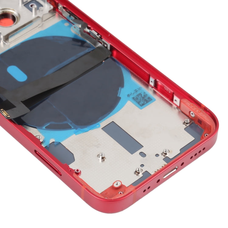 For iPhone 13 mini Battery Back Cover with Side Keys & Card Tray & Power + Volume Flex Cable & Wireless Charging Module(Red) - Back Cover by PMC TechLife | Online Shopping South Africa | PMC TechLife