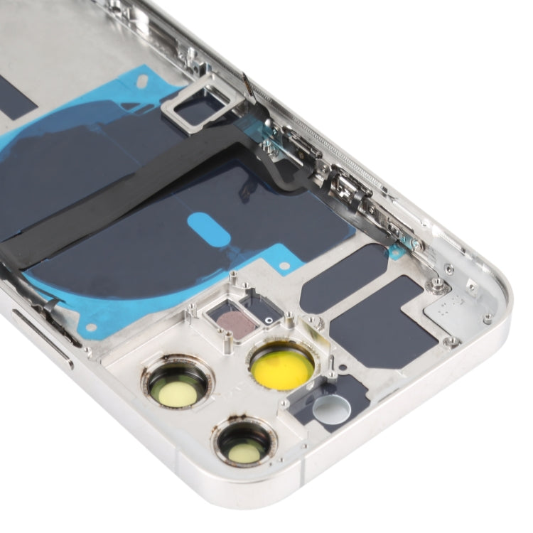 For iPhone 13 Pro Battery Back Cover with Side Keys & Card Tray & Power + Volume Flex Cable & Wireless Charging Module(White) - Back Cover by PMC TechLife | Online Shopping South Africa | PMC TechLife