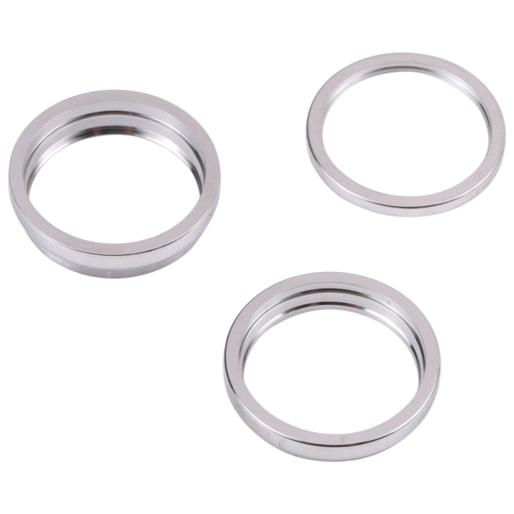 For iPhone 14 Pro Max 3PCS Rear Camera Glass Lens Metal Outside Protector Hoop Ring(Silver) -  by PMC TechLife | Online Shopping South Africa | PMC TechLife