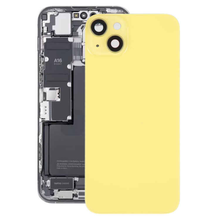 Glass Battery Back Cover with Holder for iPhone 14 Plus(Yellow) -  by PMC TechLife | Online Shopping South Africa | PMC TechLife
