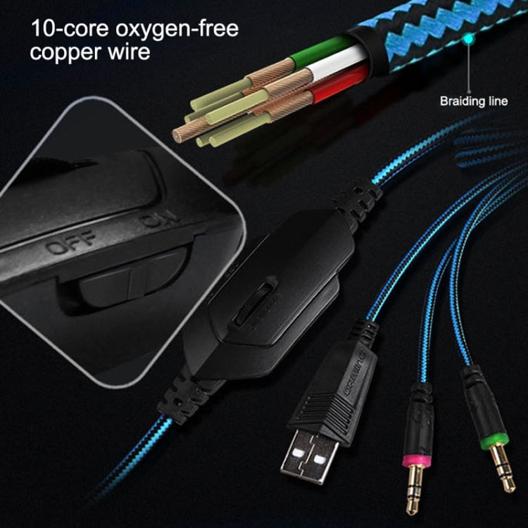 KOTION EACH G2000 Stereo Bass Gaming Headphone with Microphone & LED Light, For PS4, Smartphone, Tablet, Computer, Notebook(Red) - free shipping - PMC TechLife - Order now!