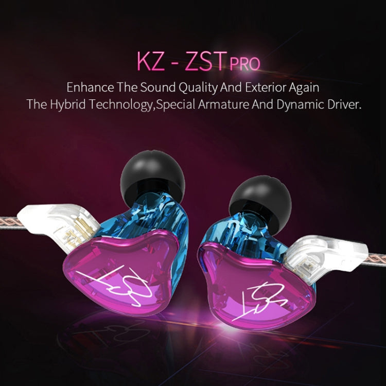 KZ ZST Circle Iron In-ear Mega Bass MP3 Dual Unit Earphone without Microphone (Carbon Fiber Black) - free shipping - PMC TechLife - Order now!