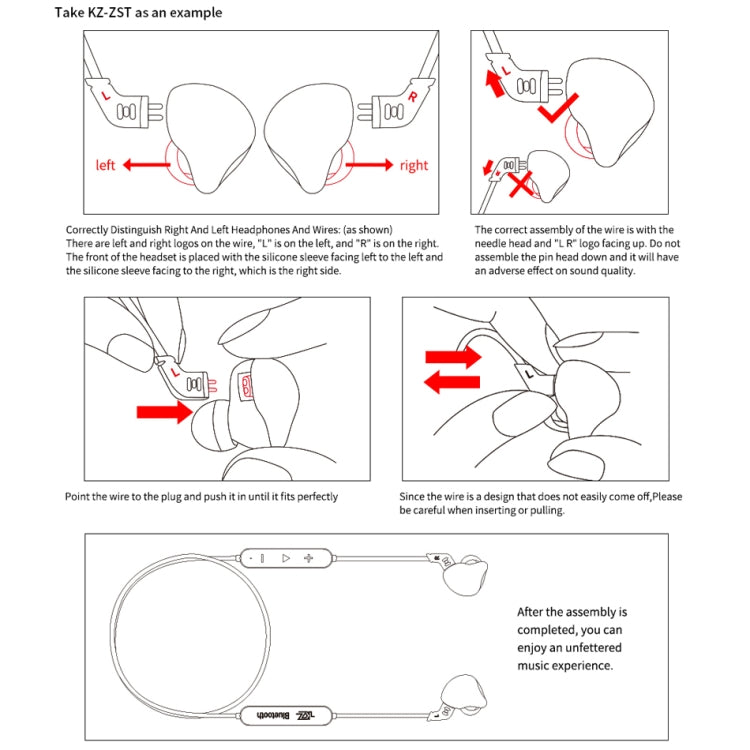 KZ Waterproof High Fidelity Bluetooth Upgrade Cable for KZ ZST / ZS10 / ES4 / ES3 / ZSR Earphones(Black) - Cable & Splitter by KZ | Online Shopping South Africa | PMC TechLife | Buy Now Pay Later Mobicred