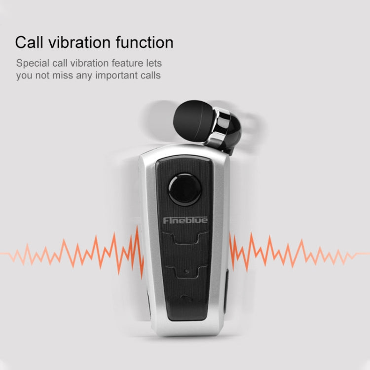 Fineblue F910 CSR4.1 Retractable Cable Caller Vibration Reminder Anti-theft Bluetooth Headset(Grey) - free shipping - PMC TechLife - Order now!