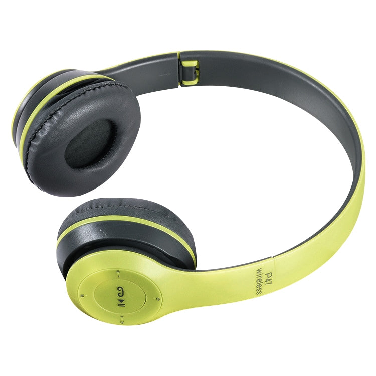 P47 Foldable Wireless Bluetooth Headphone with 3.5mm Audio Jack, Support MP3 / FM / Call (Green) - Headset & Headphone by PMC TechLife | Online Shopping South Africa | PMC TechLife