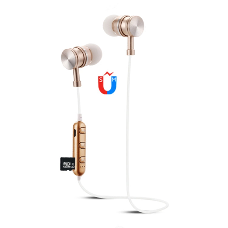F3 Bluetooth 4.2 Hanging Neck Design Bluetooth Headset, Support Music Play & Switching & Volume Control & Answer(Gold) - Neck-mounted Earphone by PMC TechLife | Online Shopping South Africa | PMC TechLife