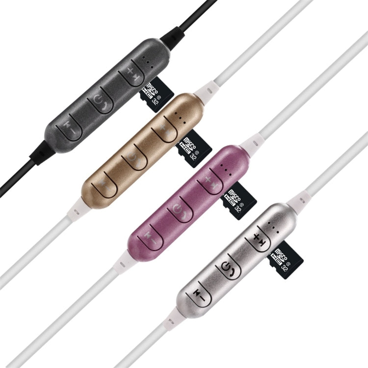 F3 Bluetooth 4.2 Hanging Neck Design Bluetooth Headset, Support Music Play & Switching & Volume Control & Answer(Rose Gold) - Neck-mounted Earphone by PMC TechLife | Online Shopping South Africa | PMC TechLife