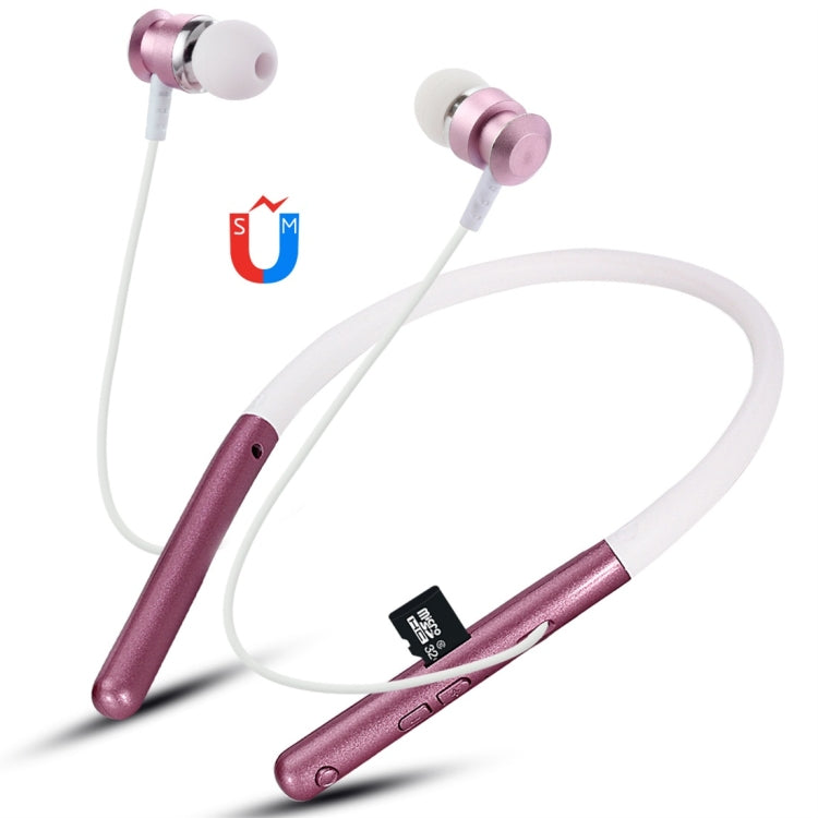 F108 Bluetooth 4.2 Hanging Neck Design Bluetooth Headset, Support Music Play & Switching & Volume Control & Answer(Rose Gold) - Neck-mounted Earphone by PMC TechLife | Online Shopping South Africa | PMC TechLife