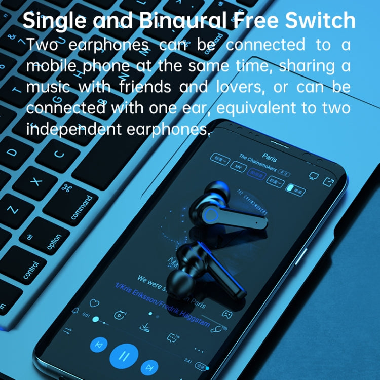 M19 Bluetooth 5.1 TWS Digital Display Wireless Bluetooth Earphone with Charging Box, Support Touch & Siri & Battery Display (Black) - TWS Earphone by PMC TechLife | Online Shopping South Africa | PMC TechLife