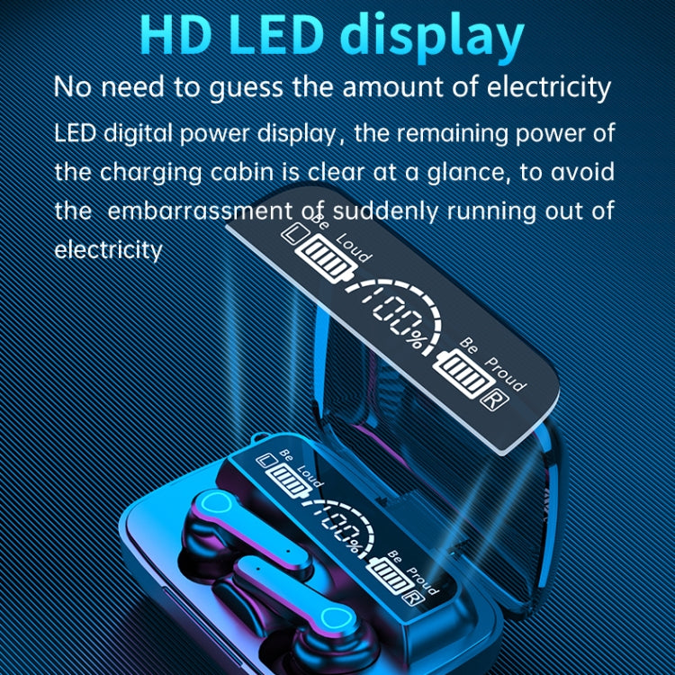 M19 Bluetooth 5.1 TWS Digital Display Wireless Bluetooth Earphone with Charging Box, Support Touch & Siri & Battery Display (Black) - TWS Earphone by PMC TechLife | Online Shopping South Africa | PMC TechLife