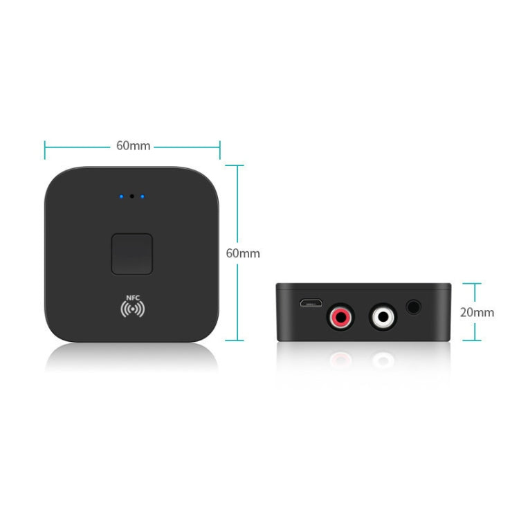 B11 Bluetooth 5.0 Receiver AUX NFC to 2 x RCA Audio Adapter - Audio Receiver Transmitter by PMC TechLife | Online Shopping South Africa | PMC TechLife