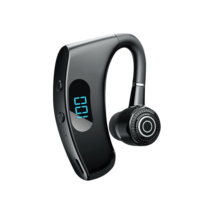 V12 Bluetooth 5.2 Business Hanging Ear Style Smart LED Digital Display Wireless Bluetooth Earphone with Charging Box (Black) - Bluetooth Earphone by PMC TechLife | Online Shopping South Africa | PMC TechLife