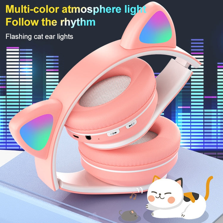 B39 Cat Ear Design LED Gradient Light Wireless Bluetooth Headset(Pink) - Multimedia Headset by PMC TechLife | Online Shopping South Africa | PMC TechLife
