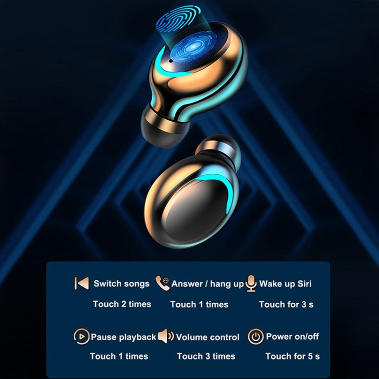 F9-5C Macaron Series LED Light + Digital Display Noise Reduction Bluetooth Earphone(Dark Blue) - Bluetooth Earphone by PMC TechLife | Online Shopping South Africa | PMC TechLife