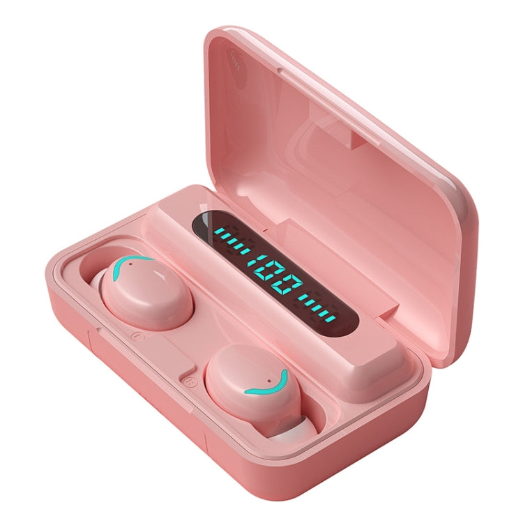 F9-5C Macaron Series Four-bar Breathing Light + Digital Display Noise Reduction Bluetooth Earphone (Pink) - Bluetooth Earphone by PMC TechLife | Online Shopping South Africa | PMC TechLife