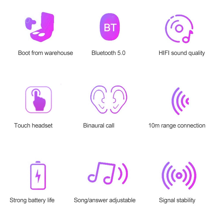 DT-14 Wireless Two Ear Bluetooth Headset Supports Touch & Smart Magnetic Charging & Power On Automatic Pairing(White) - Bluetooth Earphone by PMC TechLife | Online Shopping South Africa | PMC TechLife