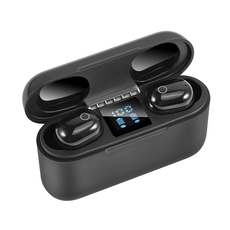 Dt-18 Wireless Two Ear Bluetooth Headset With 2000mAh Charging Cabin & Touch & Intelligent Magnetic Suction Charging (Black) - Bluetooth Earphone by PMC TechLife | Online Shopping South Africa | PMC TechLife
