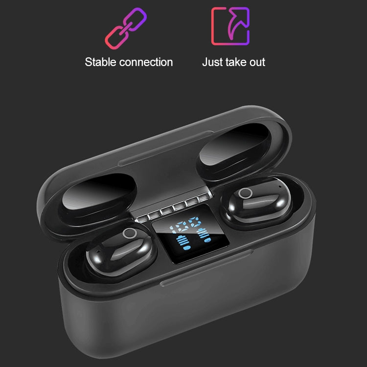 Dt-18 Wireless Two Ear Bluetooth Headset With 2000mAh Charging Cabin & Touch & Intelligent Magnetic Suction Charging (Black) - Bluetooth Earphone by PMC TechLife | Online Shopping South Africa | PMC TechLife