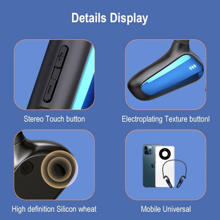 M-D8 IPX5 Waterproof Bone Passage Bluetooth Hanging Ear Wireless Earphone (Blue) - Bluetooth Earphone by PMC TechLife | Online Shopping South Africa | PMC TechLife