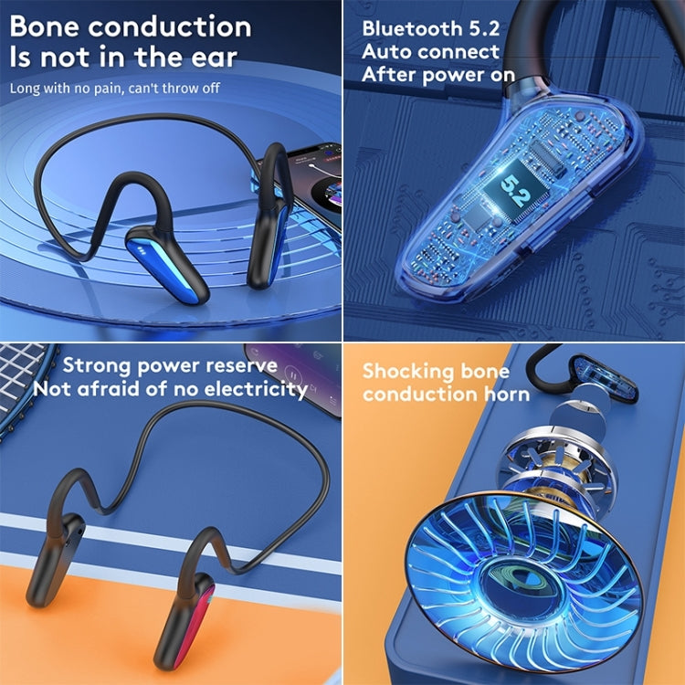 M-D8 IPX5 Waterproof Bone Passage Bluetooth Hanging Ear Wireless Earphone (Black) - Bluetooth Earphone by PMC TechLife | Online Shopping South Africa | PMC TechLife