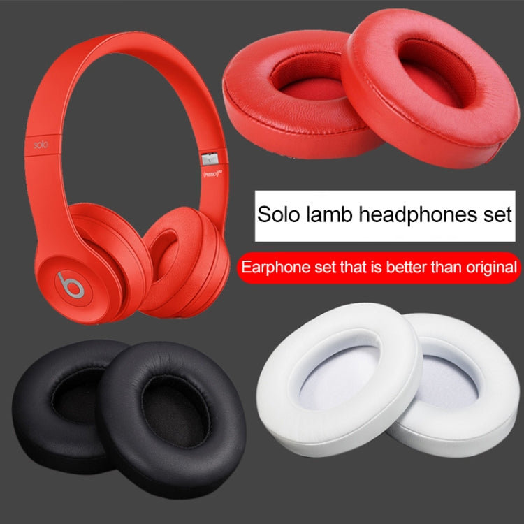 1 Pair Leather Headphone Protective Case for Beats Solo2.0 / Solo3.0, Wired Version(White) - Earmuff & Pad by PMC TechLife | Online Shopping South Africa | PMC TechLife
