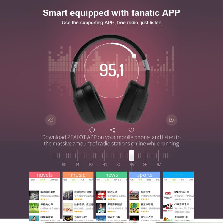 ZEALOT B28 Folding Headband Bluetooth Stereo Music Headset with Display (Red) - free shipping - PMC TechLife - Order now!