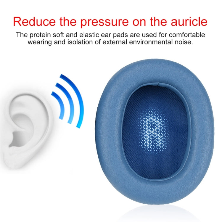 For JBL Everest Elite 750NC Headphones Imitation Leather + Foam Soft Earphone Protective Cover Earmuffs, One Pair(Blue) - Earmuff & Pad by PMC TechLife | Online Shopping South Africa | PMC TechLife