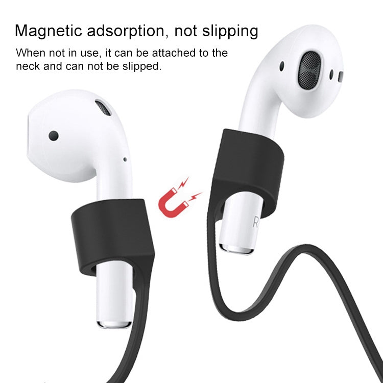 Wireless Bluetooth Headset Anti-lost Rope Magnetic Silicone Lanyard for Apple AirPods 1 / 2(Black) - Anti-lost & Holder by PMC TechLife | Online Shopping South Africa | PMC TechLife