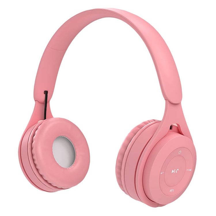Y08 Hifi Sound Quality Macaron Bluetooth Headset, Supports Calling & TF Card & 3.5mm AUX (Pink) - Headset & Headphone by PMC TechLife | Online Shopping South Africa | PMC TechLife