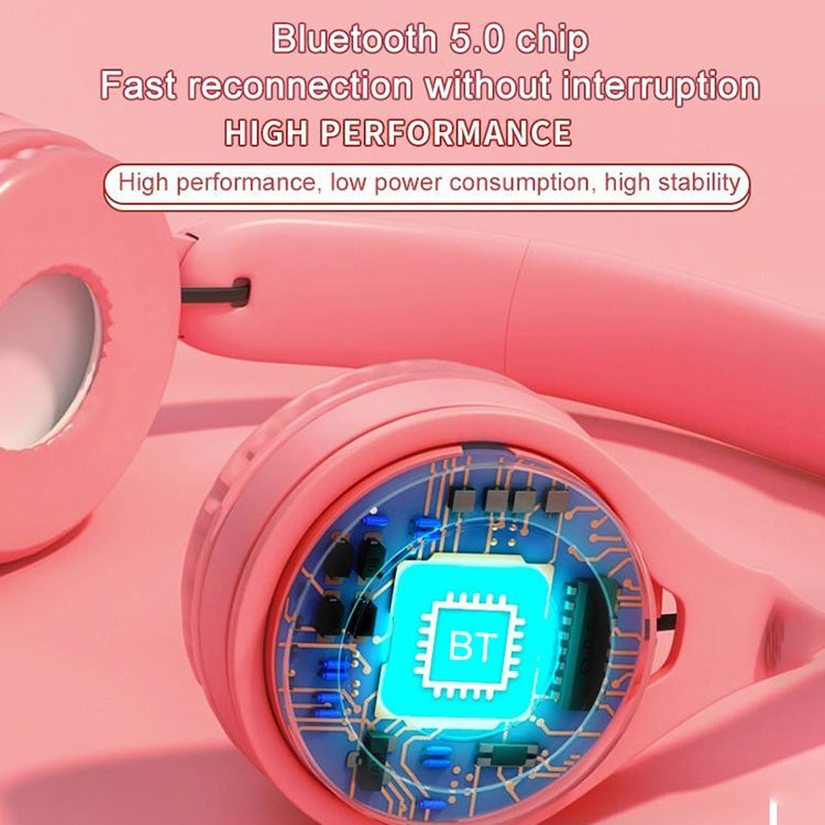 Y08 Hifi Sound Quality Macaron Bluetooth Headset, Supports Calling & TF Card & 3.5mm AUX (Pink) - Headset & Headphone by PMC TechLife | Online Shopping South Africa | PMC TechLife