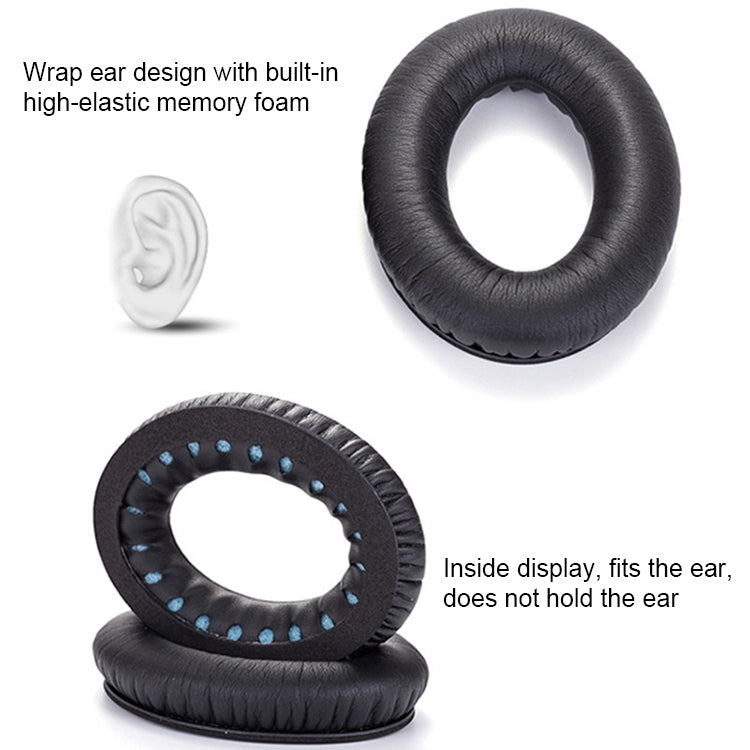 1 Pair Soft Earmuff Headphone Jacket with LR Cotton for BOSE QC2 / QC15 / AE2 / QC25 / QC35(Black Grey) - Earmuff & Pad by PMC TechLife | Online Shopping South Africa | PMC TechLife