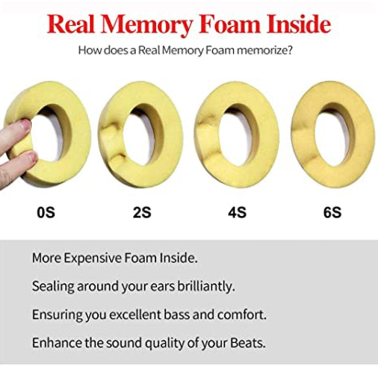 1 Pair Soft Sponge Earmuff Headphone Jacket for Beats Studio 2.0(Black) - Earmuff & Pad by PMC TechLife | Online Shopping South Africa | PMC TechLife
